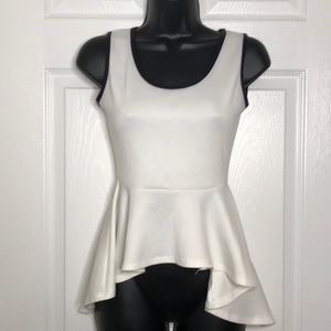 White Peplum Top